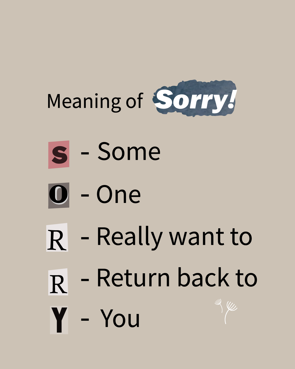 Meaning Of Sorry - Gift Card