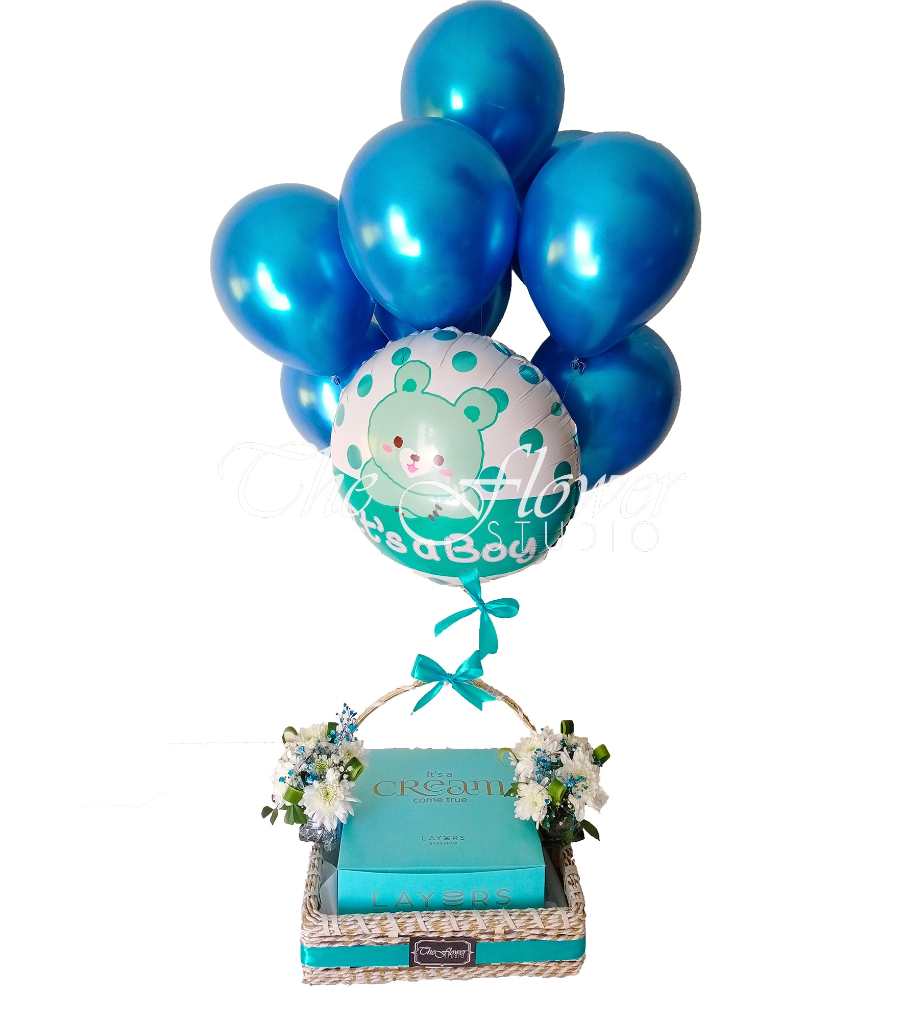 Cake in a New Baby Floral Basket