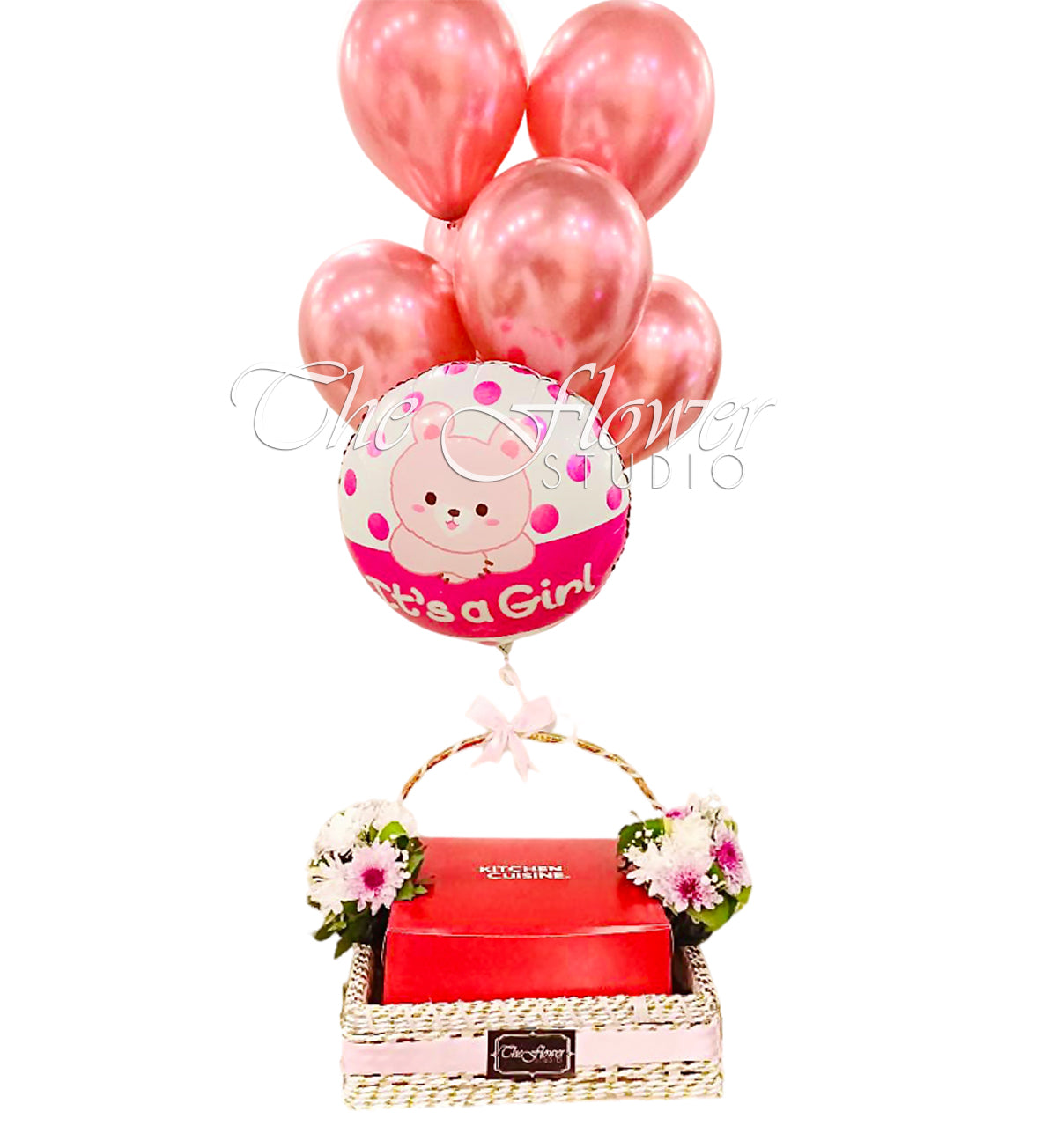 Cake in a New Baby Floral Basket