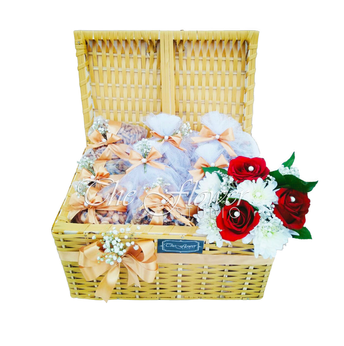 Dry Fruits in a Floral Wicker Basket