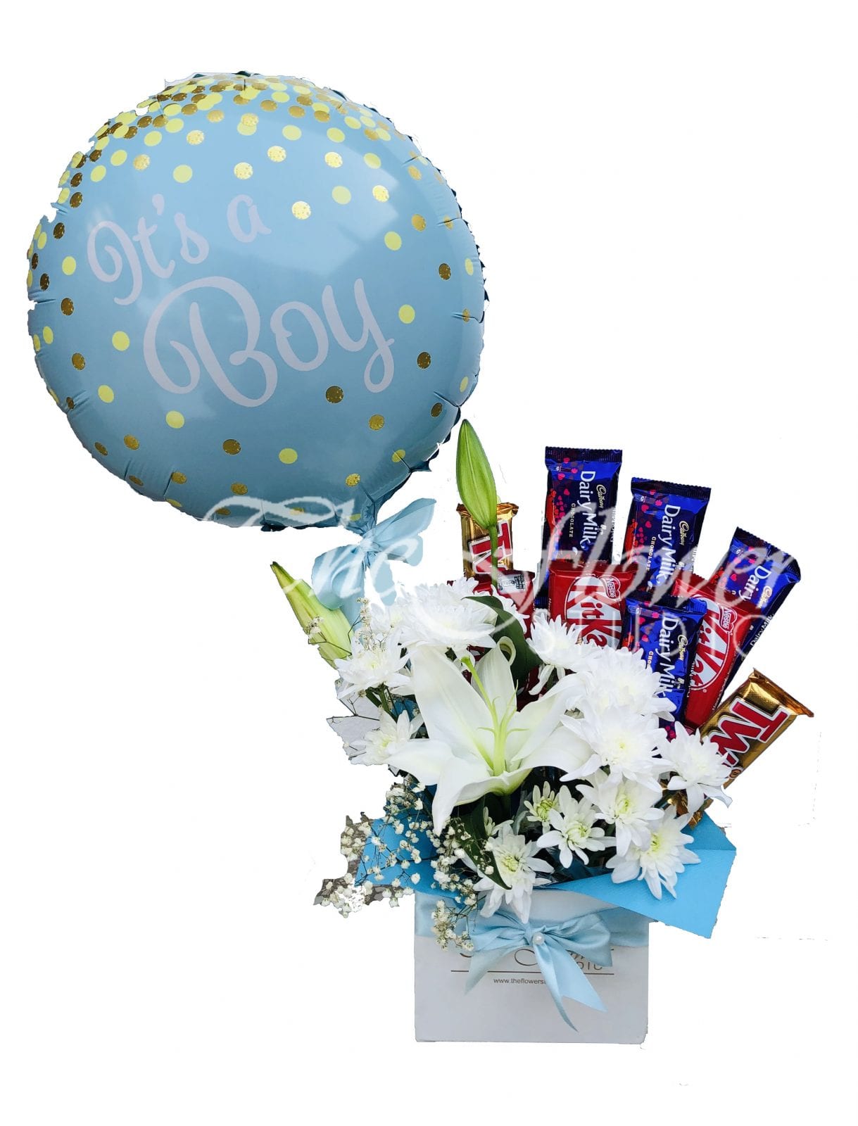 Cool Blue Send New Born Baby Flowers The Flower Studio